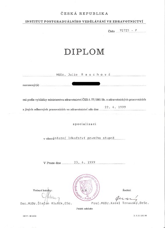 Diplom o atestaci 2