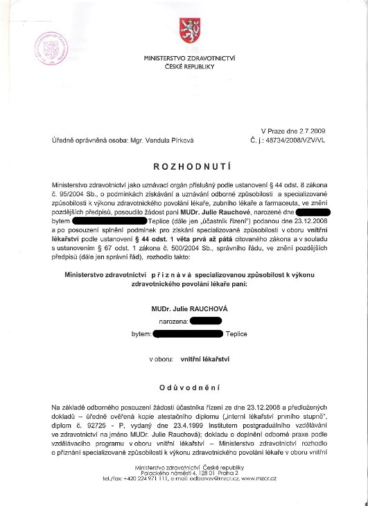 Rozhodnutí o registraci
